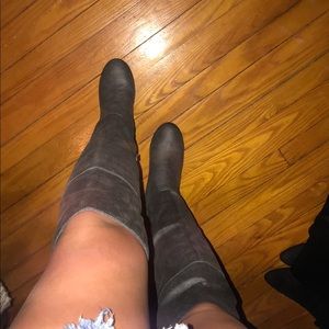 Tall gray boots